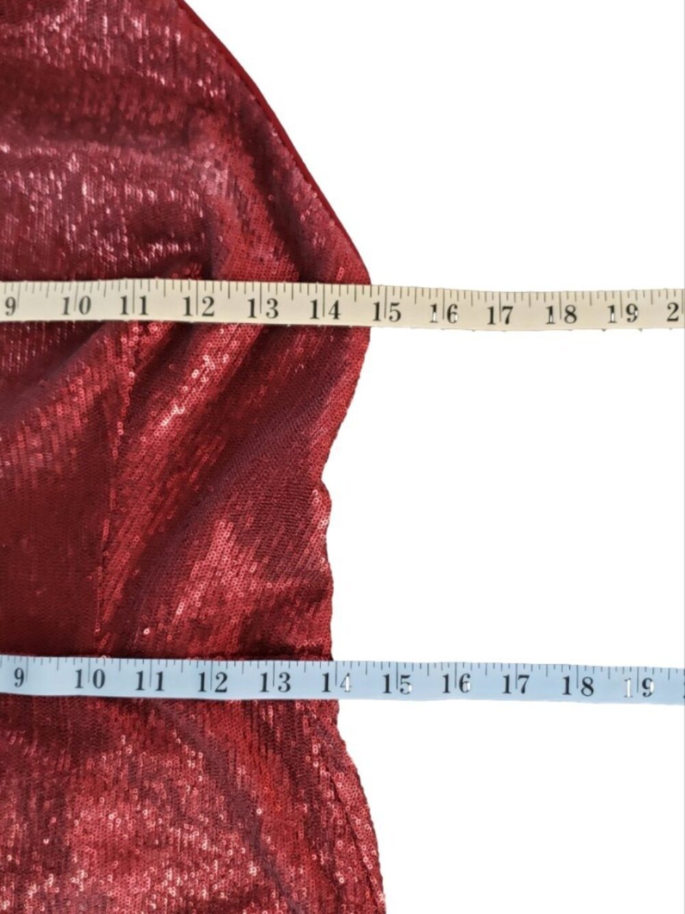 ABS Allen Schwartz Burgundy Sequin Halter Maxi Dress Size 8 - Picture 13 of 13